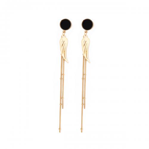 Fashion Fringe Earrings, 304 Edelstahl, Modeschmuck & für Frau, goldfarben, 96mm, verkauft von Paar