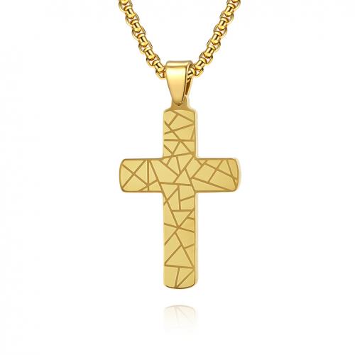 Stainless Steel Cross Pendants, 304 Stainless Steel, DIY, golden 