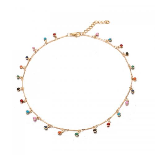 Collier en alliage de zinc, bijoux de mode & pour femme, plus de couleurs à choisir Environ 38 cm, Vendu par PC