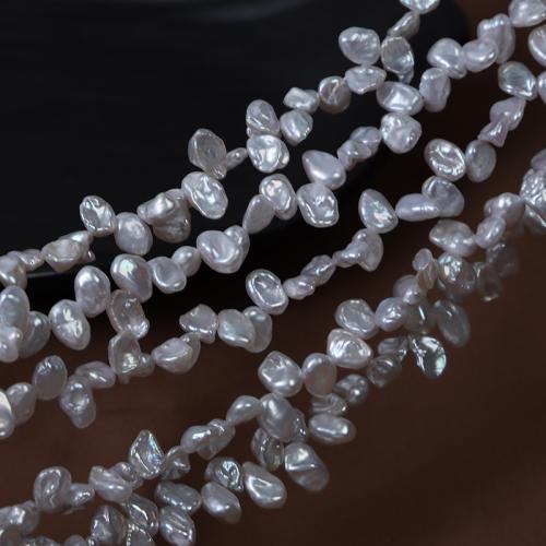 Baroque Cultured Freshwater Pearl Beads, DIY, silver-grey, Length about 5-6mm Approx 40 cm [