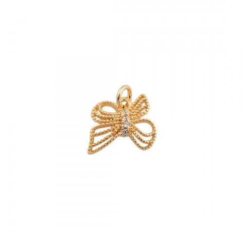 Cubic Zirconia Micro Pave Brass Pendant, plated, DIY & micro pave cubic zirconia, golden Approx 2mm [