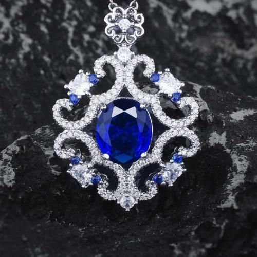 Rhinestone Brass Pendants, with Tanzanite, DIY & with rhinestone & hollow, original color 