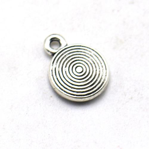 Zinc Alloy Jewelry Pendants, Flat Round, antique silver color plated, vintage & DIY Approx 