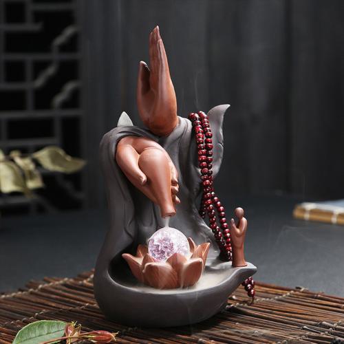 Incense Smoke Flow Backflow Holder Ceramic Incense Burner, Purple Clay, handmade, for home and office & durable & multifunctional [