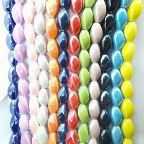 Abalorios de Porcelana Perlados, Bricolaje, más colores para la opción, 17x10mm, aproximado 100PCs/Bolsa, Vendido por Bolsa