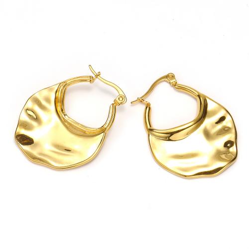 Boucles d'oreilles en acier titane, bijoux de mode & pour femme, doré Vendu par paire