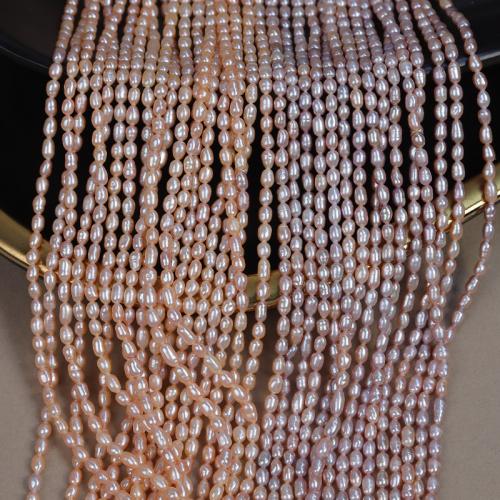 Perlas Arroz Freshwater, Perlas cultivadas de agua dulce, Bricolaje, más colores para la opción, 3mm, longitud:aproximado 38 cm, Vendido por Sarta