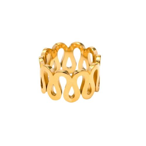 Edelstahl Fingerring, 304 Edelstahl, 18K vergoldet, Modeschmuck & verschiedene Größen vorhanden & für Frau, goldfarben, verkauft von PC