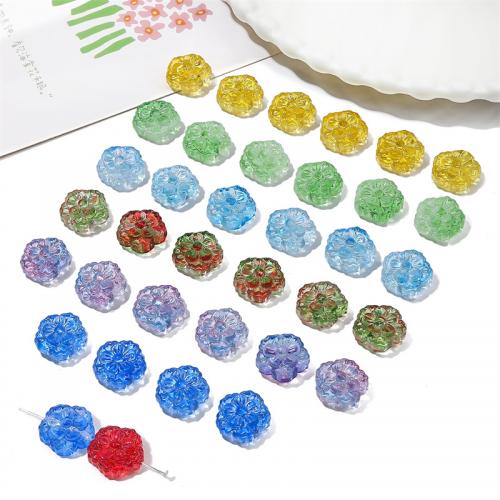 Plaqué Perles de verre, fleur, DIY, plus de couleurs à choisir, 15mm Vendu par sac