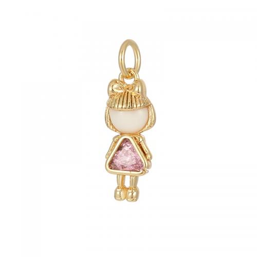 Cubic Zirconia Brass Pendants, with Gemstone, plated, DIY & micro pave cubic zirconia 