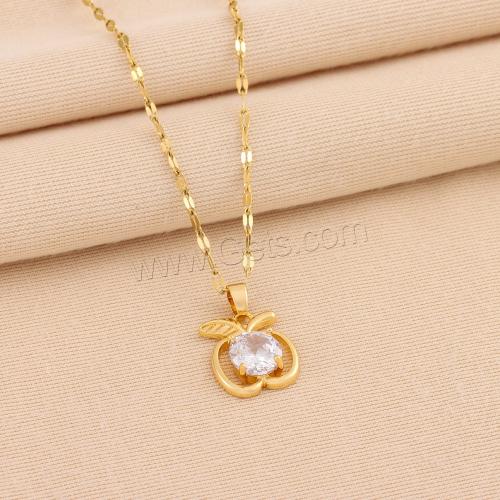 Stainless Steel Jewelry Necklace, 304 Stainless Steel, with Crystal & Brass, fashion jewelry & for woman Approx 45 cm 