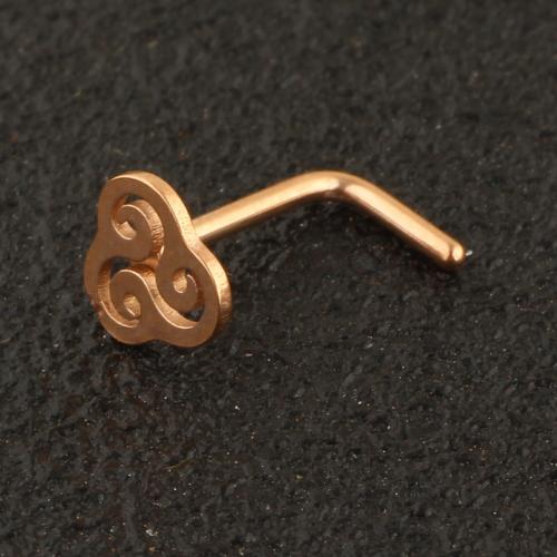 Edelstahl-Nase-Piercing-Schmuck, 304 Edelstahl, Vakuum-Ionen-Beschichtung, unisex, keine, 1x6mm, verkauft von PC[