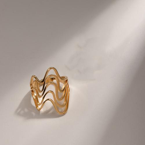 Edelstahl Fingerring, 304 Edelstahl, plattiert, Modeschmuck, goldfarben, Ring inner diameter:1.78cm, verkauft von PC