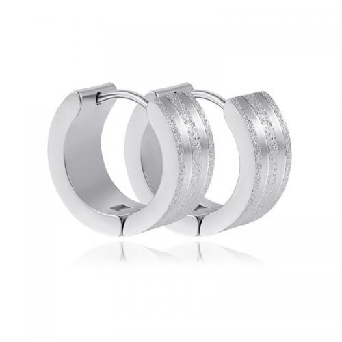 Stainless Steel Huggie Hoop Earring, 304 Stainless Steel, Vacuum Ion Plating, fashion jewelry & for woman & frosted, original color [