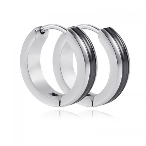 Stainless Steel Huggie Hoop Earring, 304 Stainless Steel, with Acrylic, Vacuum Ion Plating, fashion jewelry & Unisex [