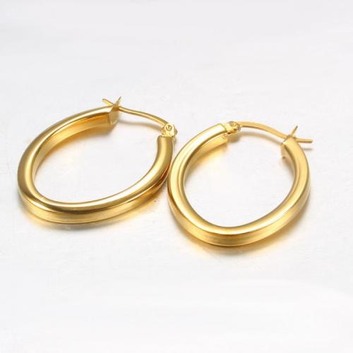 Boucles d'oreilles en acier titane, beignet, Placage ionique sous vide, bijoux de mode & normes différentes pour le choix & pour femme, plus de couleurs à choisir, protéger l'environnement, sans nickel, plomb et cadmium, Vendu par paire