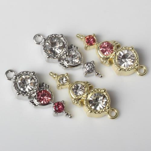 Zinc Alloy Rhinestone Pendants, plated, DIY & with rhinestone [