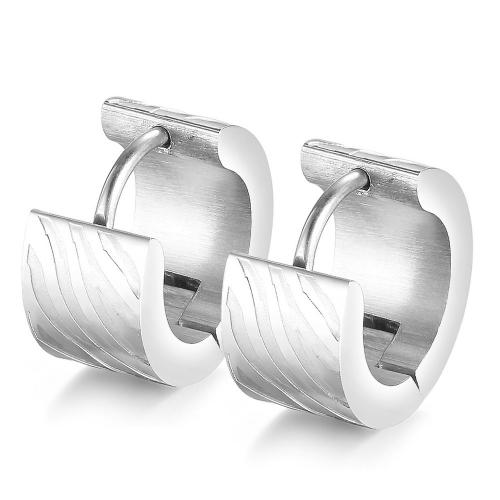 Boucles d'oreilles en acier titane, beignet, bijoux de mode & unisexe, couleur originale, protéger l'environnement, sans nickel, plomb et cadmium, 13mm, Vendu par paire