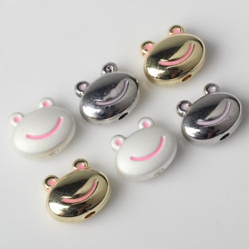 Enamel Zinc Alloy Beads, Frog, plated, DIY [