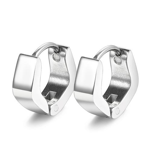 Boucles d'oreilles en acier titane, bijoux de mode & unisexe, couleur originale, protéger l'environnement, sans nickel, plomb et cadmium, 11mm, Vendu par paire