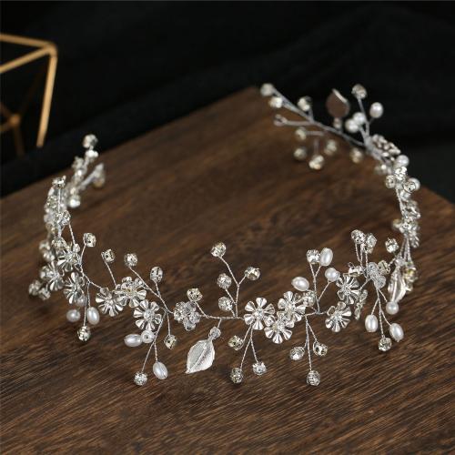 Diadema  de Bisuteria, aleación de zinc, con diamantes de imitación & Perlas plásticas, Joyería & para mujer & con diamantes de imitación, más colores para la opción, 360x70mm, Vendido por UD[