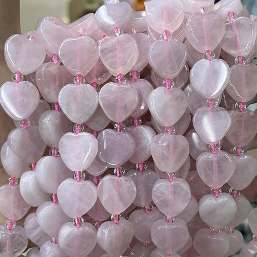 Natural Rose Quartz Beads, Heart, DIY, pink, 16mm Approx 38 cm 