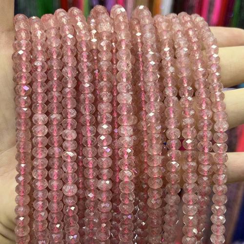 Mix Color Quartz Beads, Strawberry Quartz, Abacus, DIY & faceted, pink Approx 38 cm [