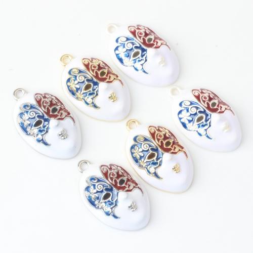 Zinc Alloy Enamel Pendants, Mask, plated, DIY [