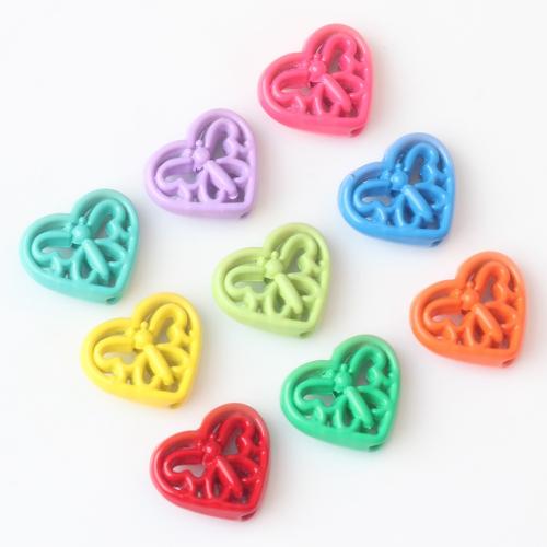 Enamel Zinc Alloy Beads, Heart, painted, DIY & hollow 