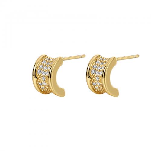 Cubic Zirconia Micro Pave Brass Earring, plated, fashion jewelry & micro pave cubic zirconia & for woman 