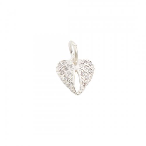 Cubic Zirconia Micro Pave Brass Pendant, Heart, high quality plated, DIY & micro pave cubic zirconia Approx 4.5mm [