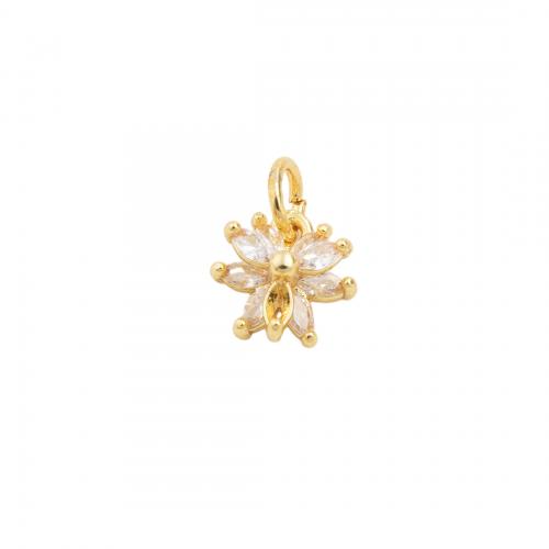 Cubic Zirconia Micro Pave Brass Pendant, high quality plated, DIY & micro pave cubic zirconia Approx 4.5mm [