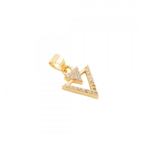 Cubic Zirconia Micro Pave Brass Pendant, Triangle, high quality plated, DIY & micro pave cubic zirconia Approx 4mm [