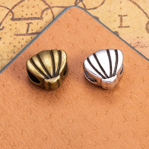 Perles de gros trou en alliage de zinc, coquille, Placage, DIY, plus de couleurs à choisir, 10mm Environ 4mm, Vendu par PC