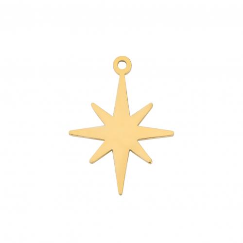 Edelstahl Anhänger, 304 Edelstahl, Acht Point Star, Vakuum-Ionen-Beschichtung, DIY, keine, 18x24.5mm, verkauft von PC