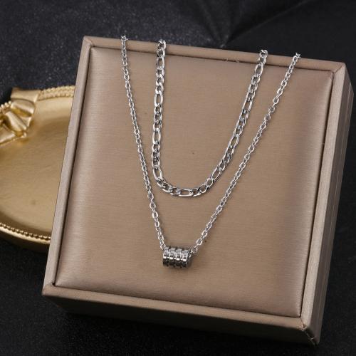 Stainless Steel Sweater Chain Necklace, 304 Stainless Steel, Double Layer & fashion jewelry & Unisex, original color [