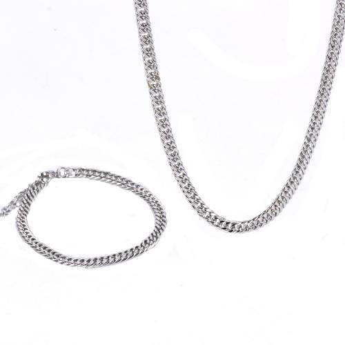 Fashion Stainless Steel Jewelry Sets, 304 Stainless Steel, polished, fashion jewelry & Unisex original color [