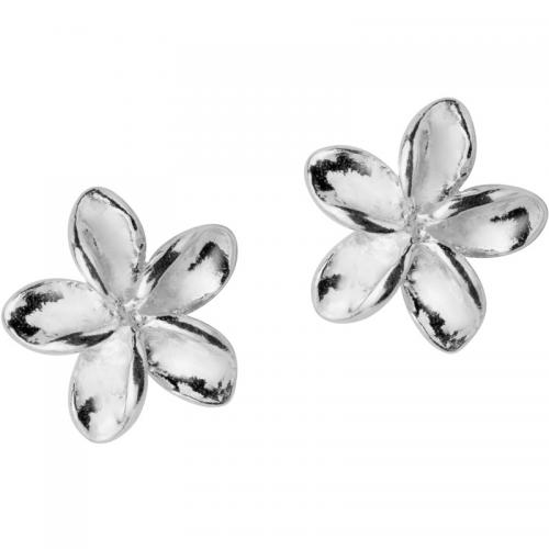 Sterling Silver Stud Earring, argent sterling 925, Pétales, Placage, normes différentes pour le choix & pour femme, argent, Vendu par paire