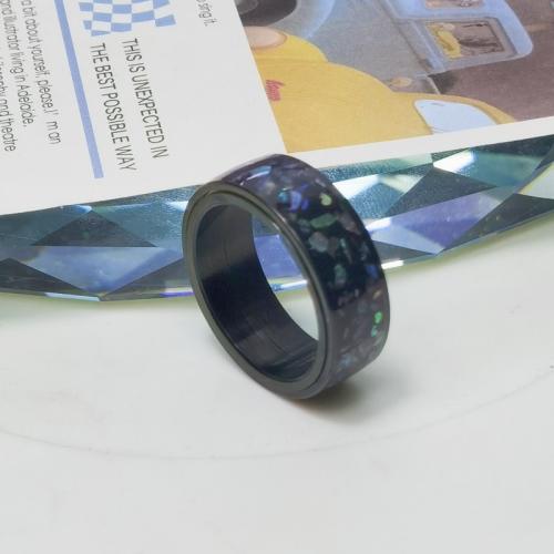 Edelstahl Fingerring, 304 Edelstahl, Modeschmuck & unisex & verschiedene Größen vorhanden, schwarz, Width 8mm,Thickness 2.3mm, verkauft von PC