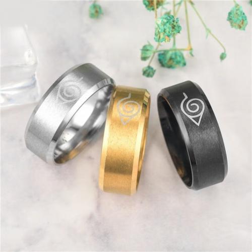 Edelstahl Fingerring, 304 Edelstahl, Modeschmuck & unisex & verschiedene Größen vorhanden, keine, Width 8mm,Thickness 2mm, verkauft von PC