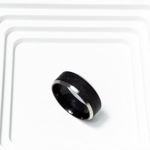 Edelstahl Fingerring, 304 Edelstahl, Modeschmuck & verschiedene Größen vorhanden & für den Menschen, schwarz, Width 8mm,Thickness 2mm, verkauft von PC