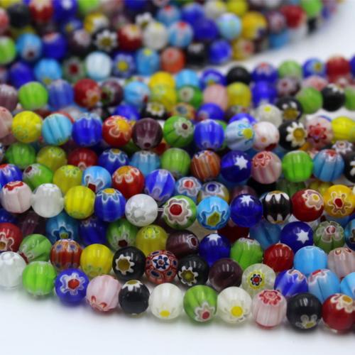 Бусины Millefiori Slice Lampwork, Millefiori Lampwork, Круглая, DIY & разный размер для выбора, разноцветный, продается Strand