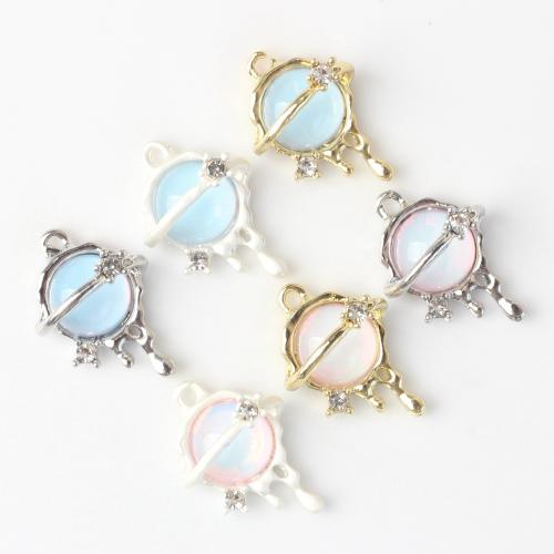 Crystal Zinc Alloy Pendants, with Crystal, plated, DIY & with rhinestone [