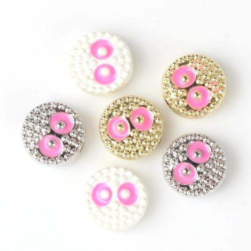 Enamel Zinc Alloy Beads, Flat Round, plated, DIY 9mm 