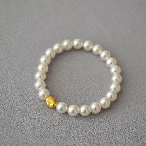 Bracelets de perles en plastique, perle de plastique, avec laiton, Baroque, fait à la main, bijoux de mode & normes différentes pour le choix & pour femme Environ 14.5-16 cm, Vendu par PC[