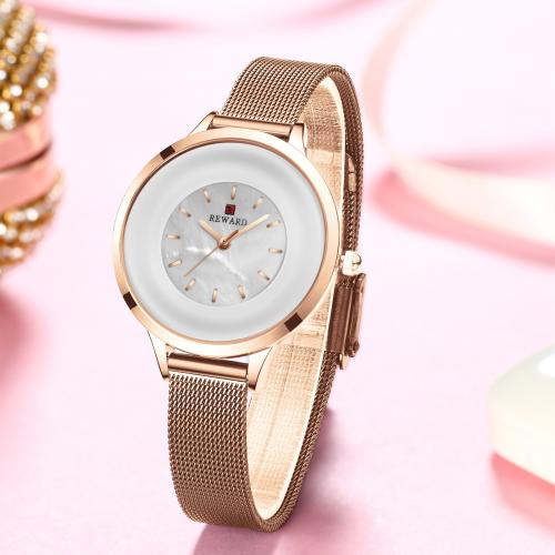 Women Wrist Watch, Glass, with 201 Stainless Steel, Japanese movement, Life water resistant & fashion jewelry & for woman Approx 22 cm 