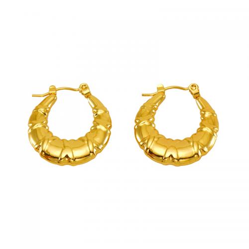 Boucle d'oreille en acier inoxydable Dangle, Acier inoxydable 304, Plaqué or 18K, bijoux de mode & styles différents pour le choix & pour femme, doré, Vendu par paire