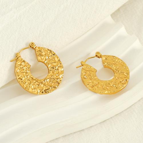 Boucle d'oreille en acier inoxydable Dangle, Acier inoxydable 304, Plaqué or 18K, bijoux de mode & styles différents pour le choix & pour femme, doré, Vendu par paire