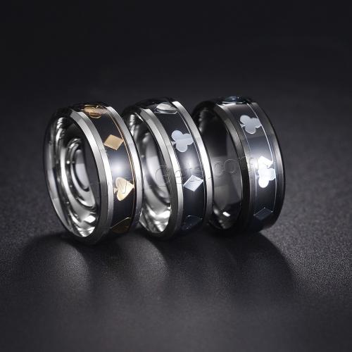 Edelstahl Fingerring, 304 Edelstahl, Modeschmuck & unisex & verschiedene Größen vorhanden, keine, Width 8mm,Thickness 2mm, verkauft von PC