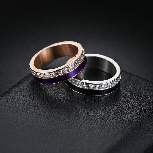 Kuba Zirkonia Edelstahl Ringe, 304 Edelstahl, Modeschmuck & unisex & verschiedene Größen vorhanden & Micro pave Zirkonia, keine, Width 8mm,Thickness 2.2mm, verkauft von PC[